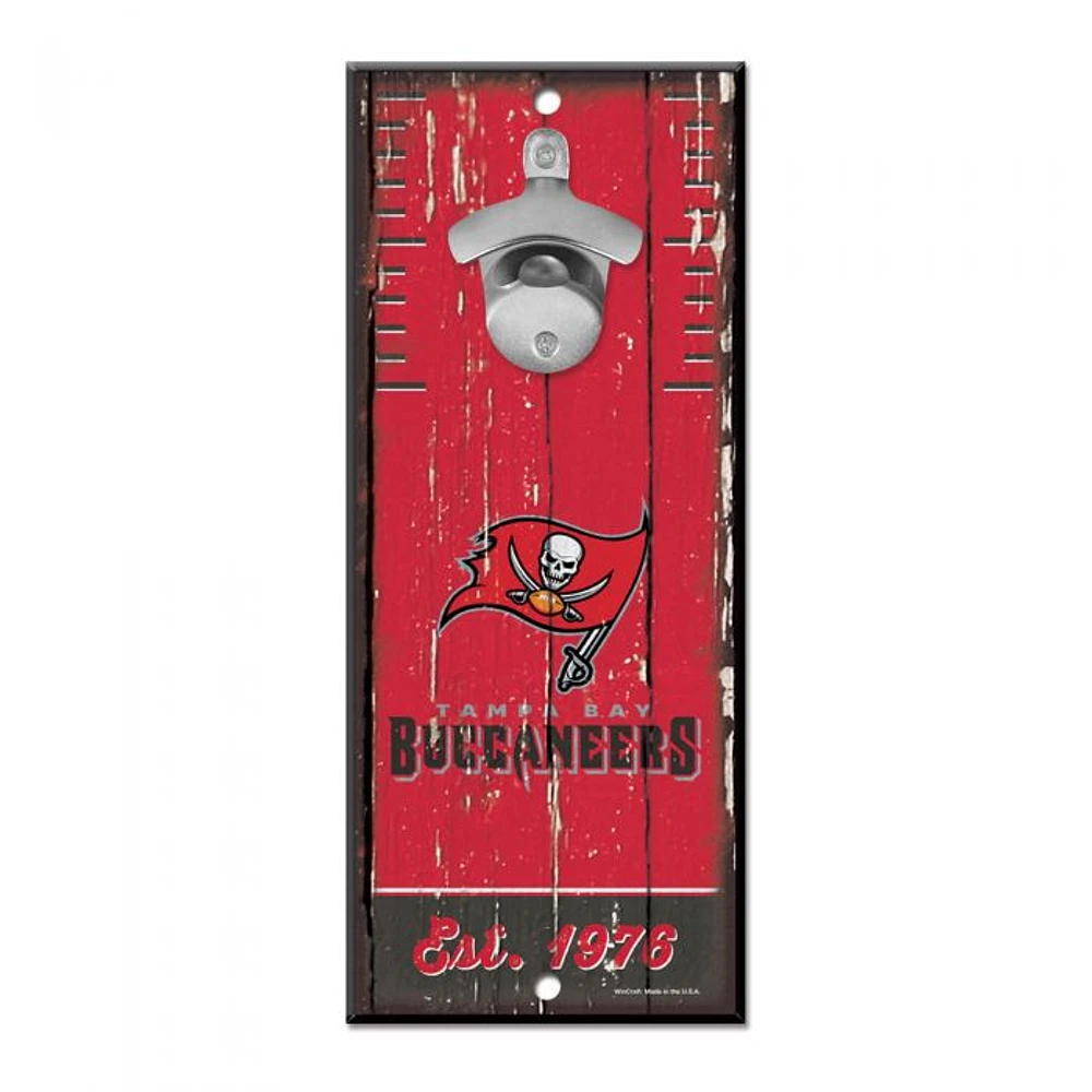 Tampa Bay Buccaneers Bottle Opener Sign 5" x 11"