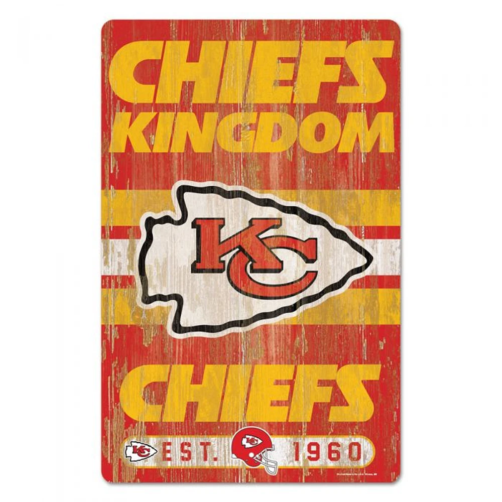 Kansas City Chiefs Slogan Wood Sign 11" x 17" 1/4" Thick