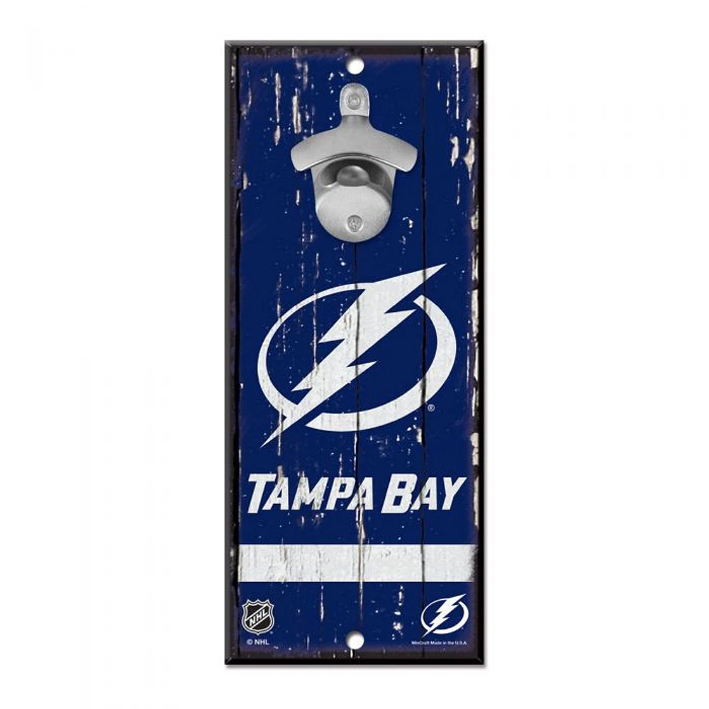 Tampa Bay Lightning Bottle Opener Sign 5" x 11"
