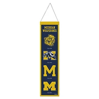 Michigan Wolverines College Vault Evolution Wool Banner 8" x 32"