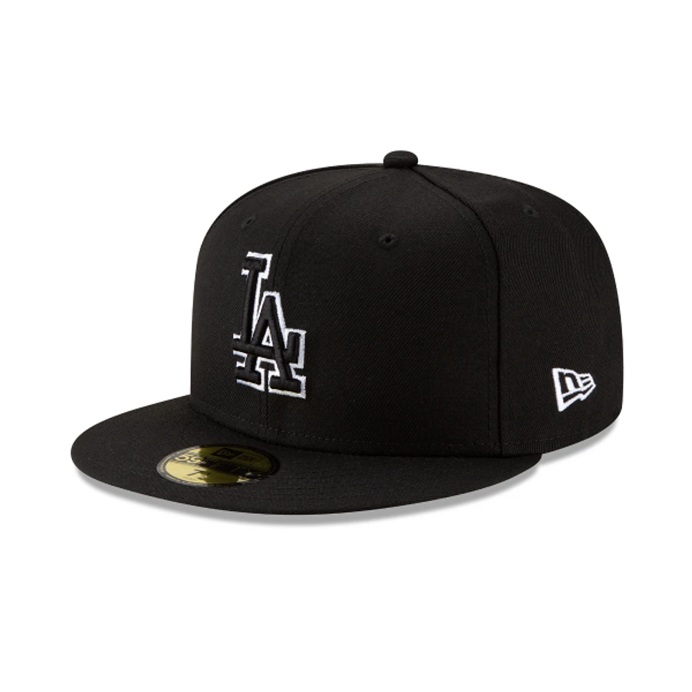 Los Angeles Dodgers Black with White Outline 59Fifty