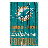 Miami Dolphins Proud Wood Sign 11" x 17" 1/4" Thick