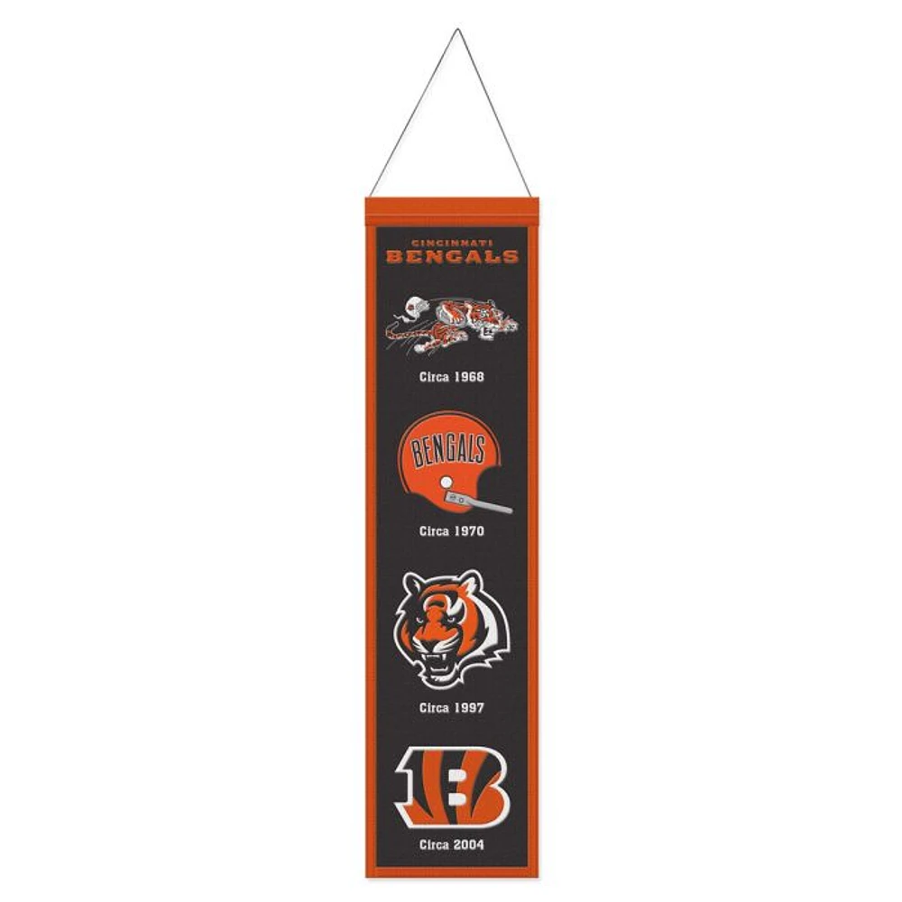 Cincinnati Bengals Evolution Wool Banner 8" x 32"