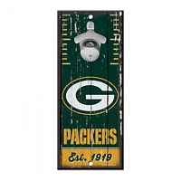 Green Bay Packers Bottle Opener Sign 5" x 11"