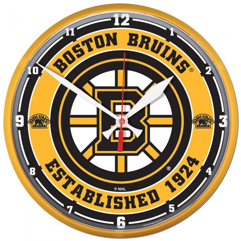 Boston Bruins Round Wall Clock 12.75"