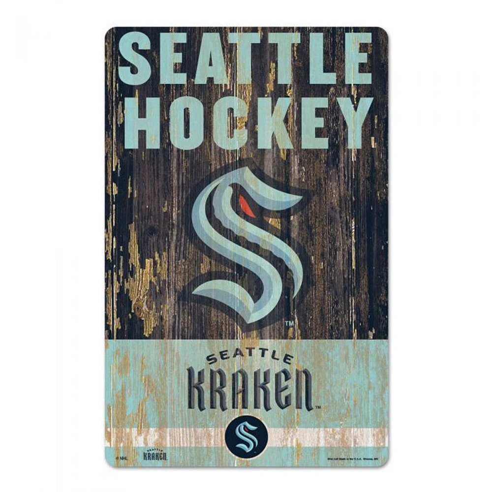 Seattle Kraken Slogan Wood Sign 11" x 17" 1/4" Thick