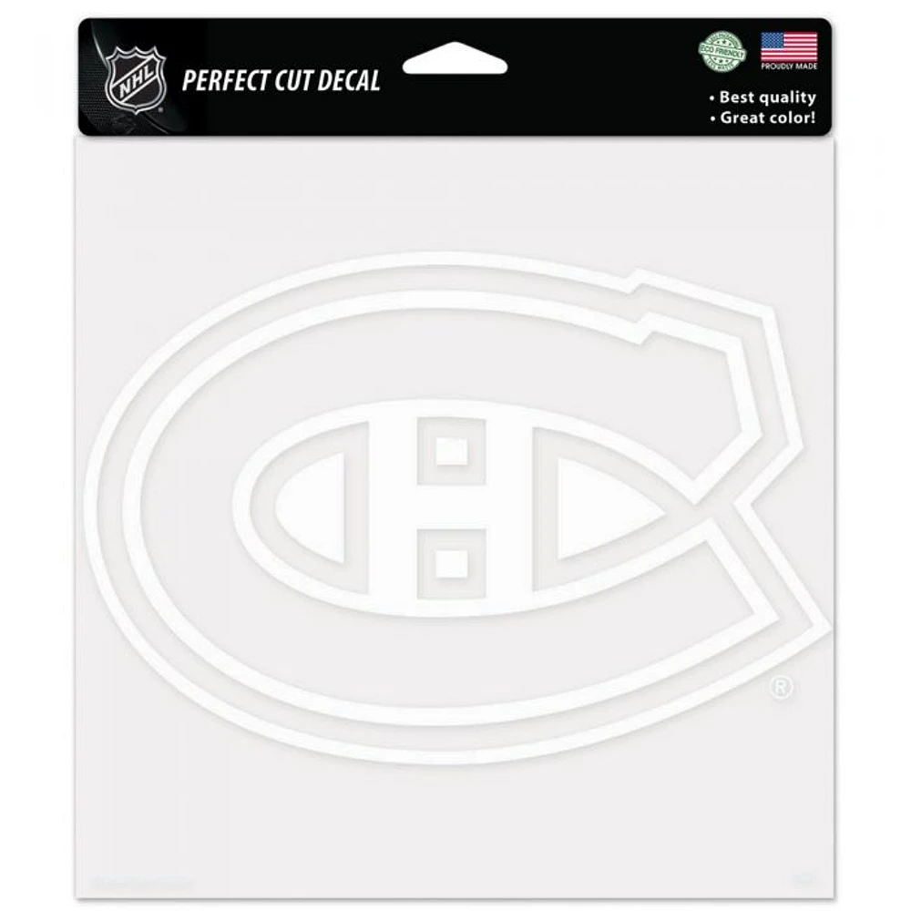 Montreal Canadiens Perfect Cut White Decal 8" x 8"