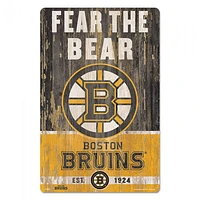 Boston Bruins Slogan Wood Sign 11" x 17" 1/4" Thick