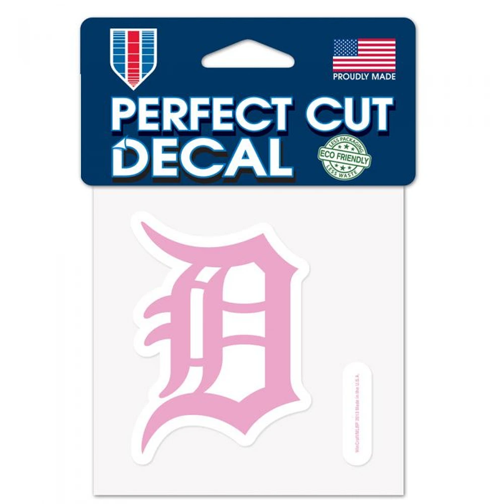 Detroit Tigers Pink Perfect Cut Colour Decal 4" x 4"