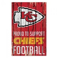 Kansas City Chiefs Proud Wood Sign 11" x 17" 1/4" Thick