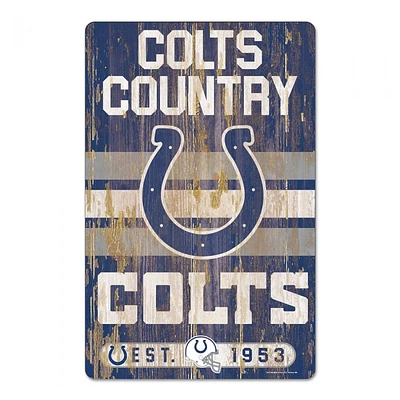 Indianapolis Colts Slogan Wood Sign 11" x 17" 1/4" Thick