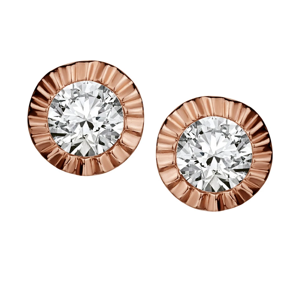 .33 Carat of Diamonds "Rose" Earrings, 14kt Rose Gold.....................NOW