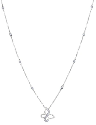 .75 Carat of Lab Grown Diamonds "Butterfly" Necklace, Silver.....................NOW