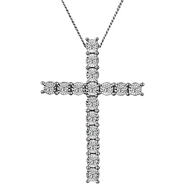 .15 Carat of Diamonds Cross Pendant, 10kt White Gold…....................NOW