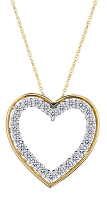 .50 Carat of Lab Grown Diamonds "Heart" Pendant, 10kt Yellow Gold.....................NOW