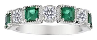 .48 Carat of Lab Grown Diamonds & Emerald Ring, Silver.....................NOW