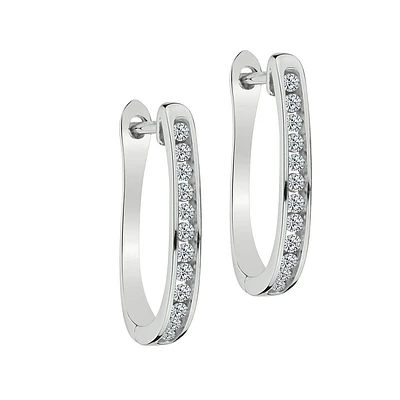 .33 Carat of Diamonds Hoop Earrings, 10kt White Gold….....................NOW