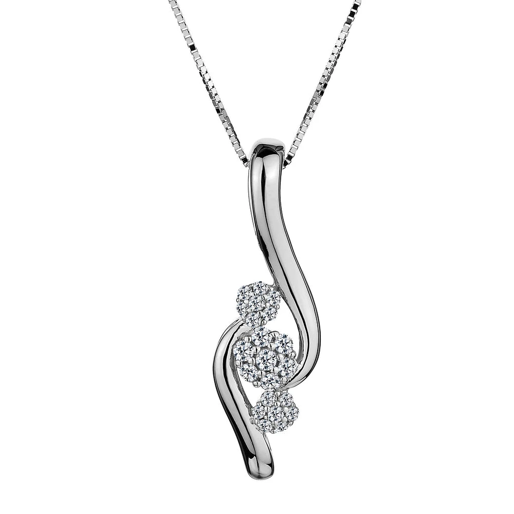 .15 Carat of Diamonds "Past, Present, Future" Pendant, 10kt White Gold….......................NOW