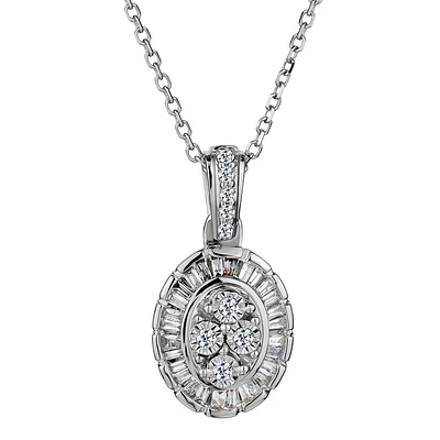 .15 Carat of Diamonds Oval With Halo Pendant, 10kt White Gold......................Now