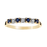 Genuine Sapphire & Diamond Ring, 10kt Yellow Gold.....................NOW