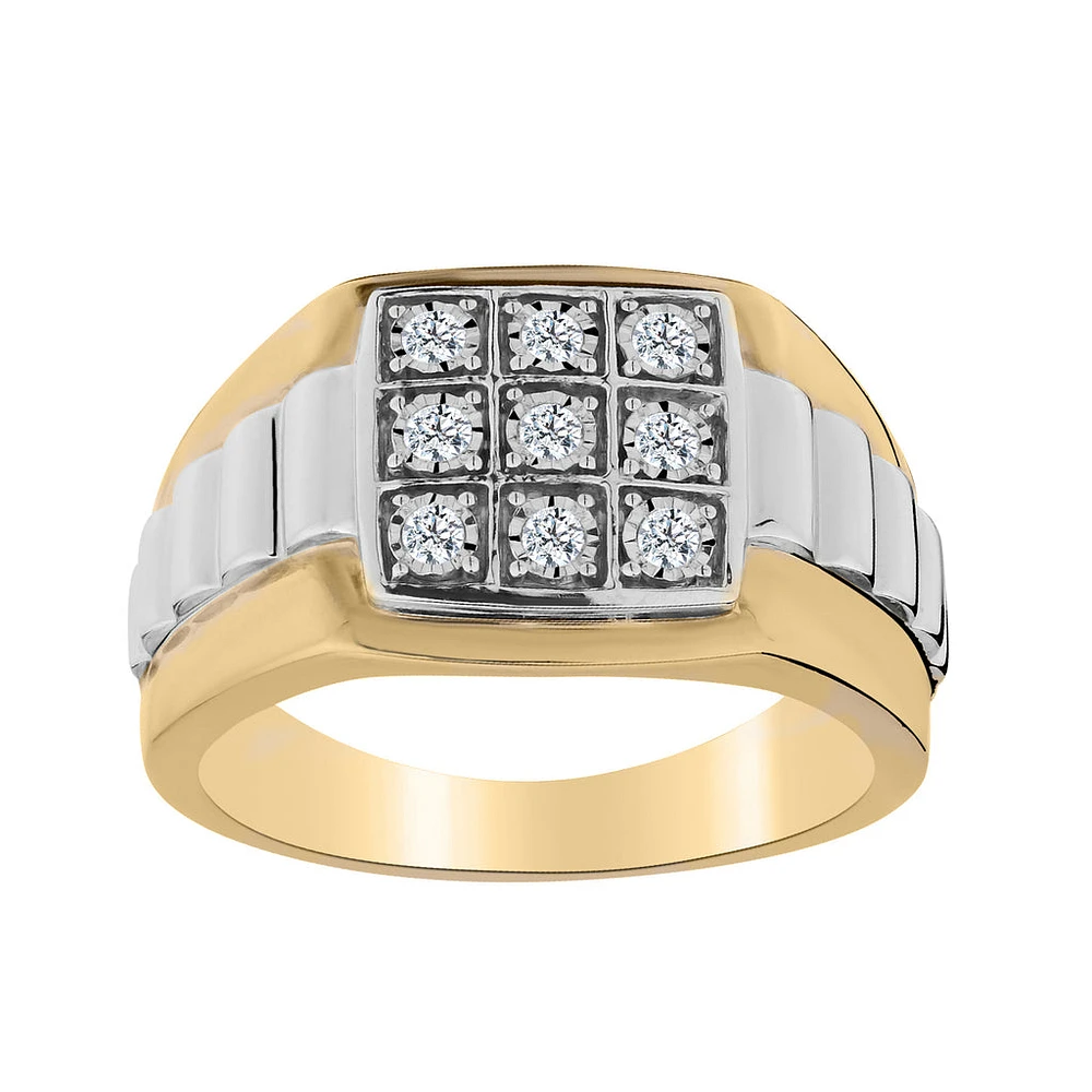 .25 Carat of Diamonds Gentleman's Ring, 10kt Two Tone.....................Now