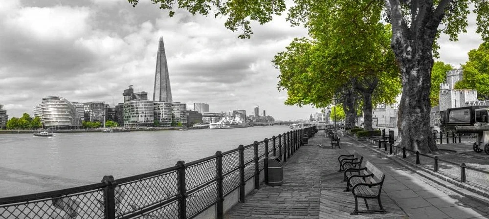 Assaf Frank - Thames promenade with The Shard background, London, UK