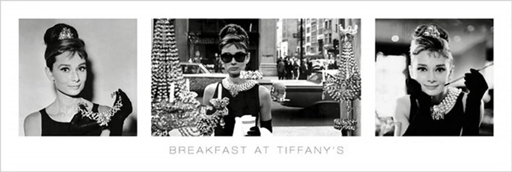 Audrey Hepburn - Tiffany S B&W Triptych