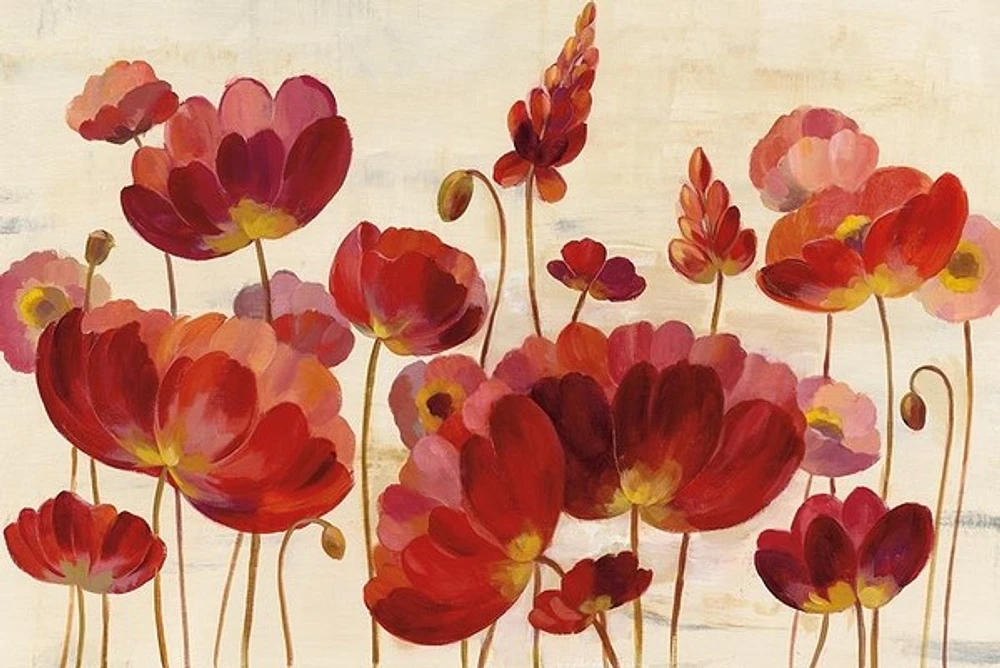 Silvia Vassileva - Red Flowers On Cream Crop