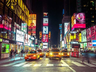 Assaf Frank - Times square and Broadway at night New York City