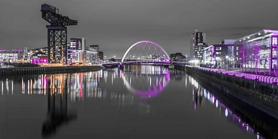 Assaf Frank - View along the river Clyde at night, Glasgow