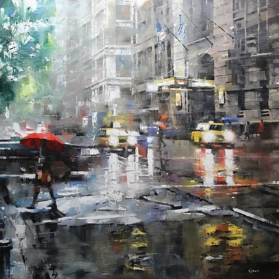 Mark Lague - Manhattan Red Umbrella