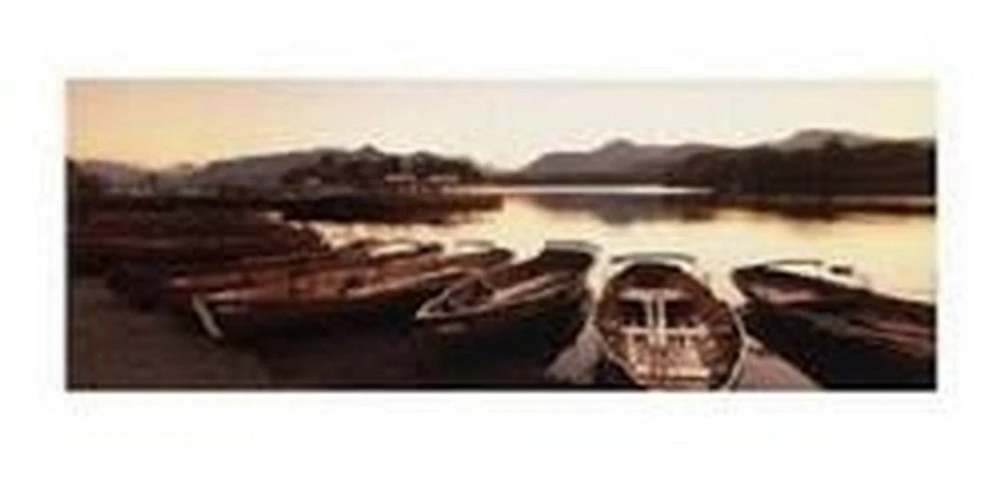 Boats docked and sunset