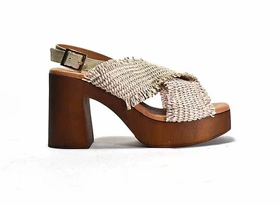 Wendy Heel Beige Raffia