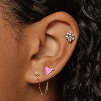 Trinity and Chain Hoop Hypoallergenic Earrings | Rowan