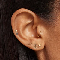 14k Flat Back Bar Stud Hypoallergenic Earrings | Rowan