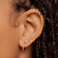 14k Gold Hexagon CZ Flat Back Stud | Rowan