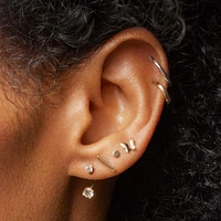 14k Flat Back Bar Stud Hypoallergenic Earrings | Rowan
