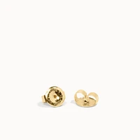 14K Yellow Gold 3mm CZ Birthstones Hypoallergenic Earrings | Rowan