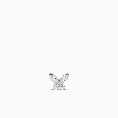 Titanium CZ Butterfly Flat Back Stud