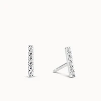 April Birthstone Bar Studs Hypoallergenic Earrings | Rowan