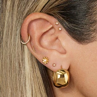 14k Full Diamond Clicker Hoop Hypoallergenic Earrings | Rowan