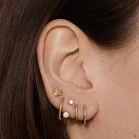 14k Gold Plain Round Hoop 10mm Hypoallergenic Earrings | Rowan