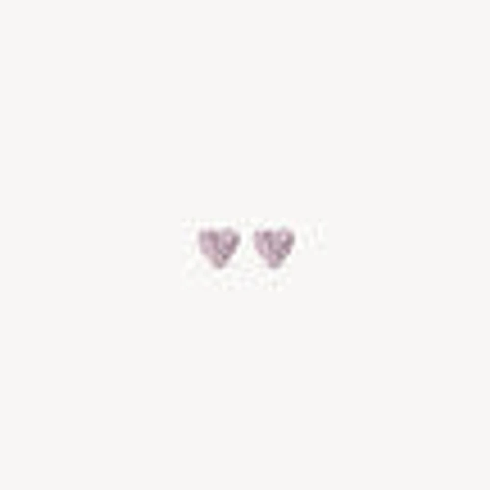Mini Sparkle Heart Stud Earrings