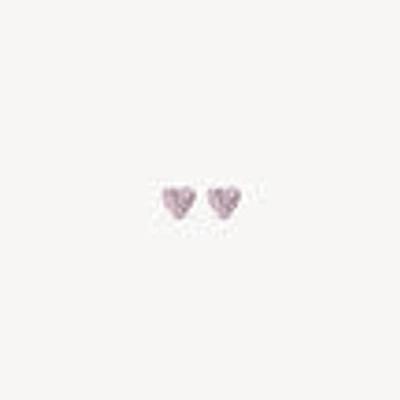 Lilac Mini Sparkle Heart Stud Earrings