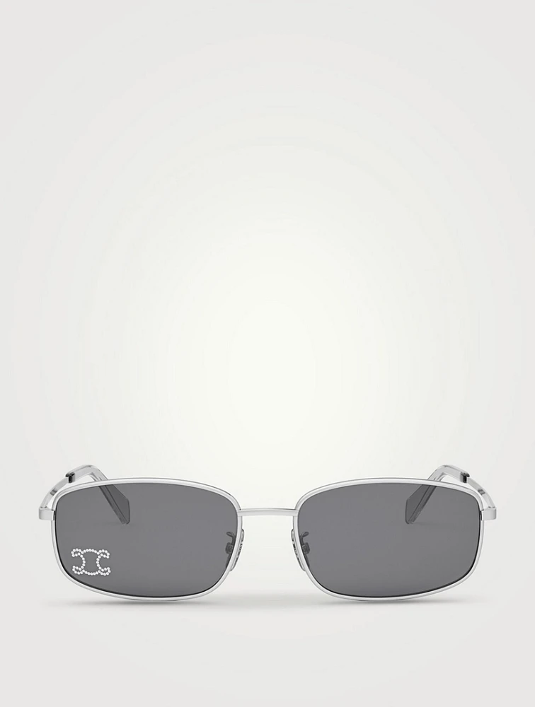 Crystal Triomphe Rectangular Sunglasses