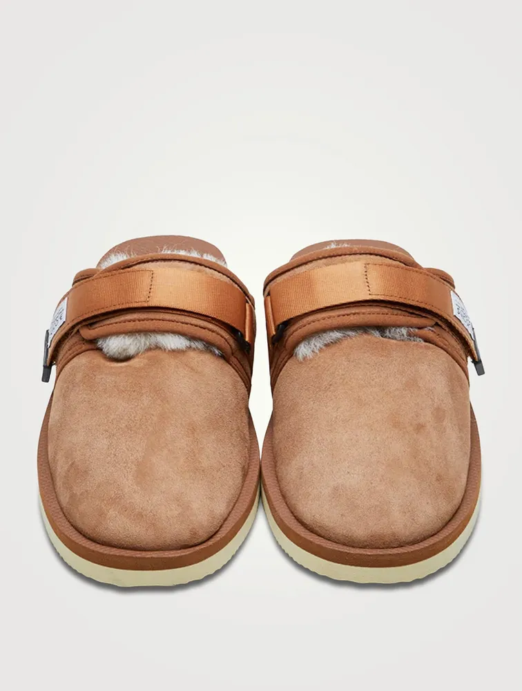 ZAVO-M2AB Shearling And Suede Mules
