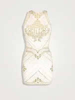 Embellished Tweed Mini Dress