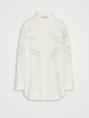 Embroidered Gabardine Shirt
