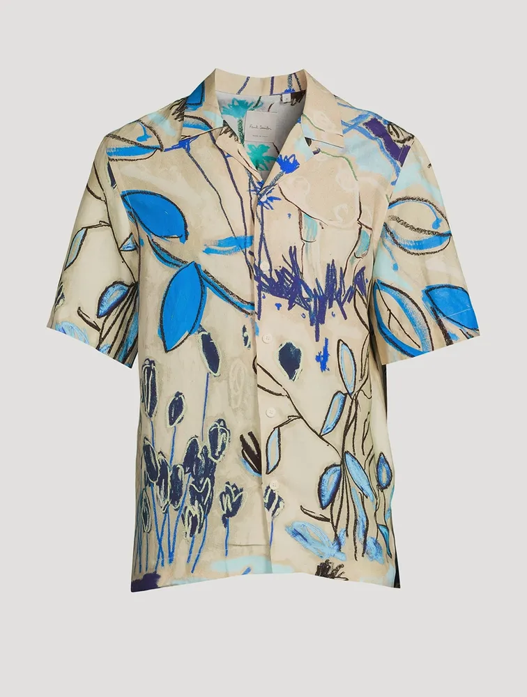 Linen-Blend Short-Sleeve Shirt