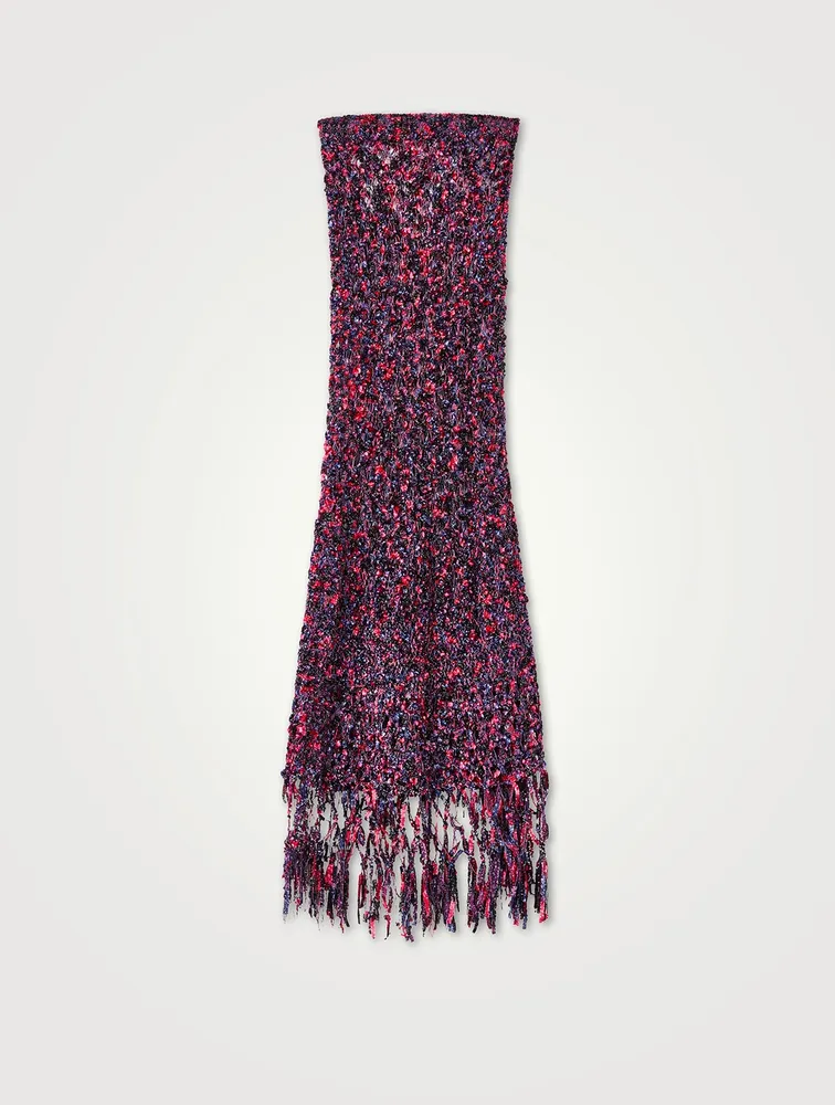 Paula's Ibiza Fringed Midi Skirt